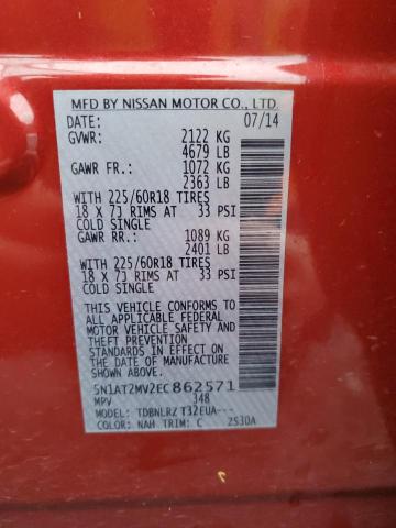 Photo 12 VIN: 5N1AT2MV2EC862571 - NISSAN ROGUE S 