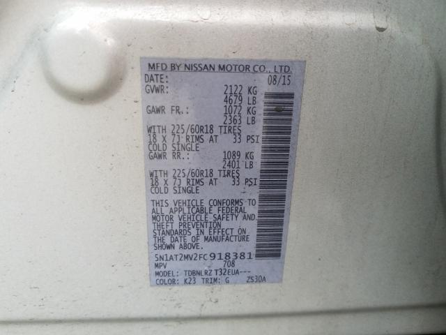 Photo 9 VIN: 5N1AT2MV2FC918381 - NISSAN ROGUE 