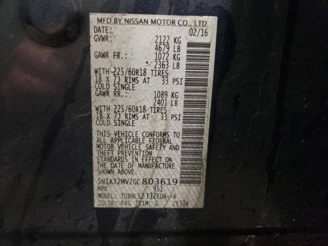 Photo 12 VIN: 5N1AT2MV2GC803619 - NISSAN ROGUE S 