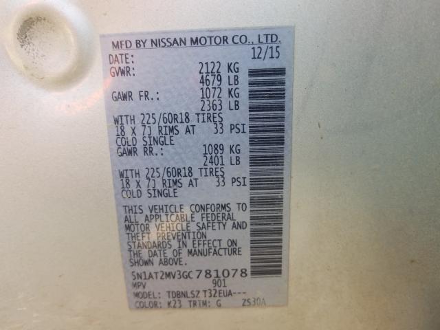 Photo 9 VIN: 5N1AT2MV3GC781078 - NISSAN ROGUE S 