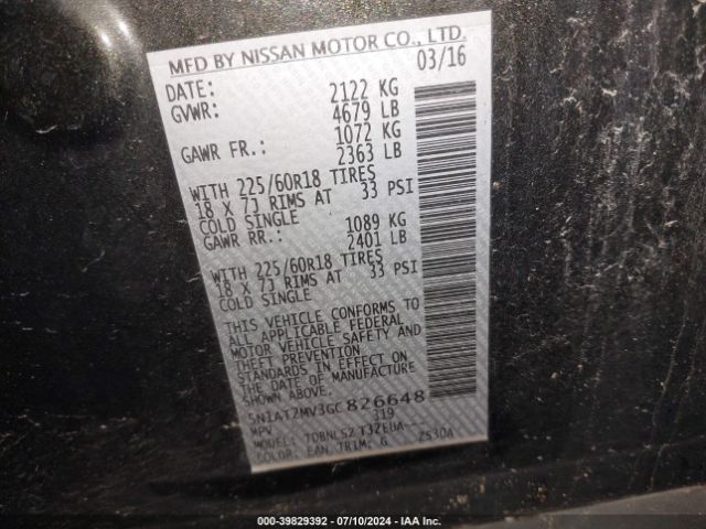 Photo 8 VIN: 5N1AT2MV3GC826648 - NISSAN ROGUE 