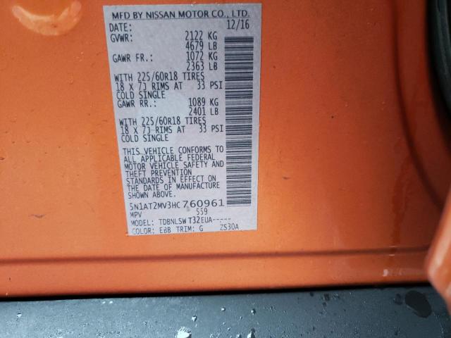 Photo 9 VIN: 5N1AT2MV3HC760961 - NISSAN ROGUE SV 