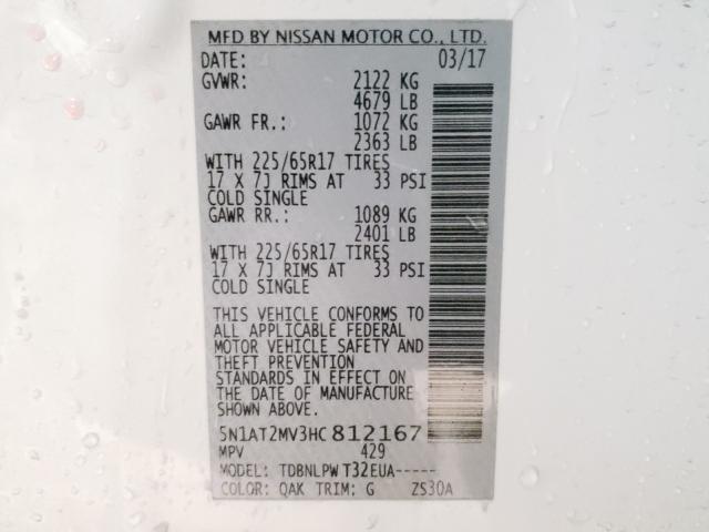 Photo 9 VIN: 5N1AT2MV3HC812167 - NISSAN ROGUE 