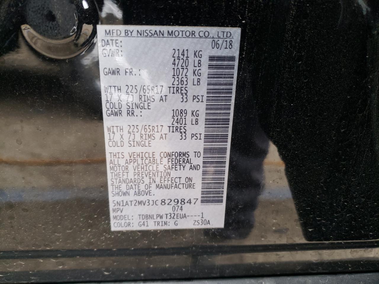 Photo 12 VIN: 5N1AT2MV3JC829847 - NISSAN ROGUE 