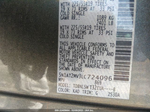 Photo 8 VIN: 5N1AT2MV3LC724096 - NISSAN ROGUE 