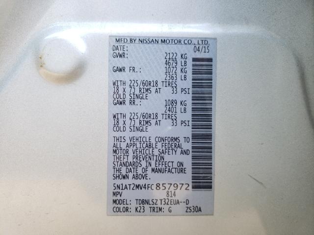 Photo 9 VIN: 5N1AT2MV4FC857972 - NISSAN ROGUE S 