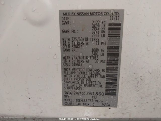 Photo 8 VIN: 5N1AT2MV4GC761860 - NISSAN ROGUE 