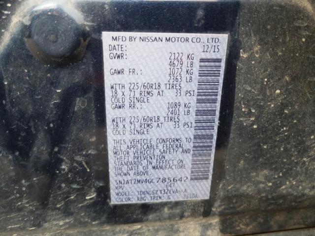 Photo 9 VIN: 5N1AT2MV4GC785642 - NISSAN ROGUE S 