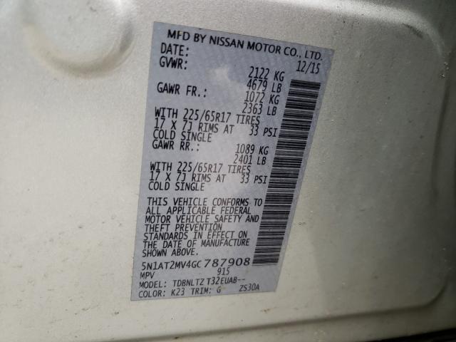 Photo 9 VIN: 5N1AT2MV4GC787908 - NISSAN ROGUE S 