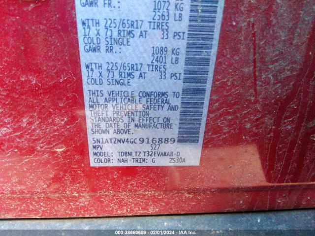 Photo 8 VIN: 5N1AT2MV4GC916889 - NISSAN ROGUE 