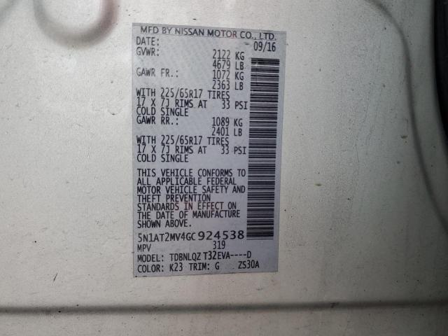 Photo 12 VIN: 5N1AT2MV4GC924538 - NISSAN ROGUE 