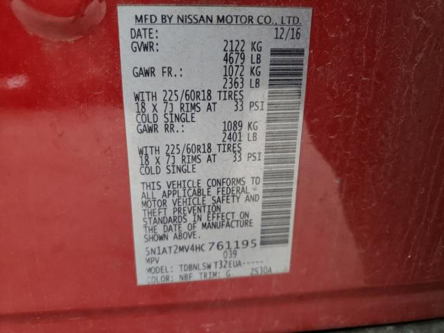 Photo 9 VIN: 5N1AT2MV4HC761195 - NISSAN ROGUE SV 