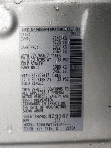 Photo 11 VIN: 5N1AT2MV4KC829387 - NISSAN ROGUE 