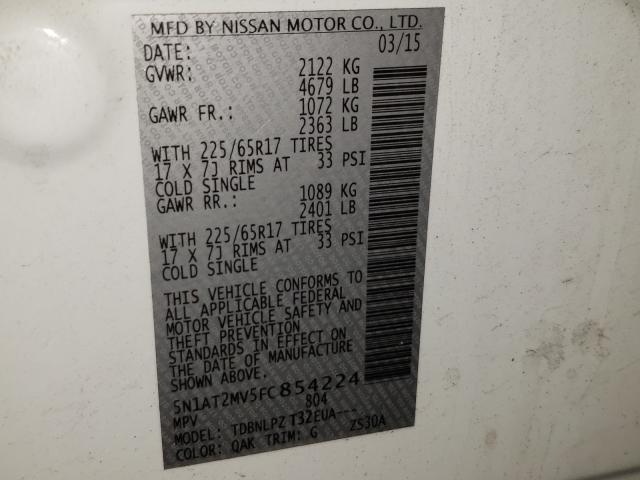 Photo 9 VIN: 5N1AT2MV5FC854224 - NISSAN ROGUE S 