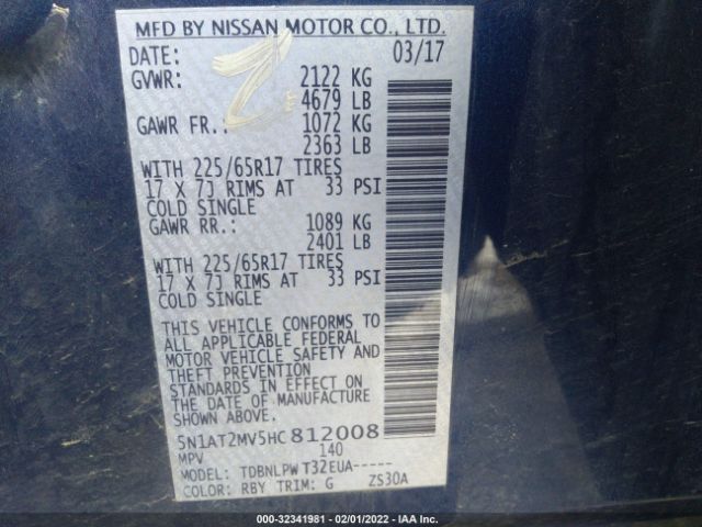 Photo 8 VIN: 5N1AT2MV5HC812008 - NISSAN ROGUE 