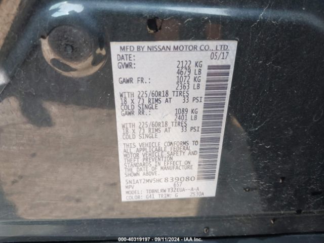 Photo 8 VIN: 5N1AT2MV5HC839080 - NISSAN ROGUE 