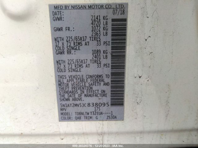 Photo 8 VIN: 5N1AT2MV5JC838095 - NISSAN ROGUE 