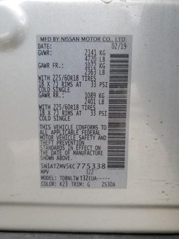 Photo 12 VIN: 5N1AT2MV5KC775338 - NISSAN ROGUE S 