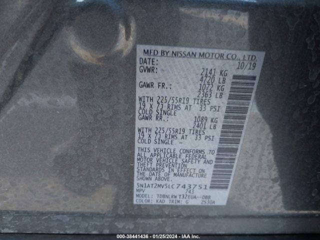 Photo 8 VIN: 5N1AT2MV5LC743751 - NISSAN ROGUE 