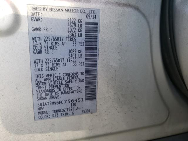 Photo 9 VIN: 5N1AT2MV6FC756951 - NISSAN ROGUE S 