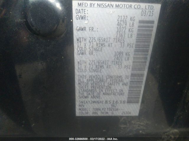 Photo 8 VIN: 5N1AT2MV6FC851638 - NISSAN ROGUE 