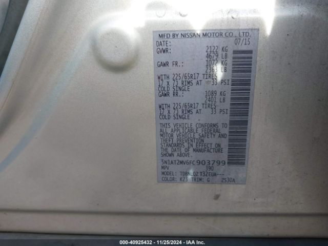 Photo 8 VIN: 5N1AT2MV6FC903799 - NISSAN ROGUE 