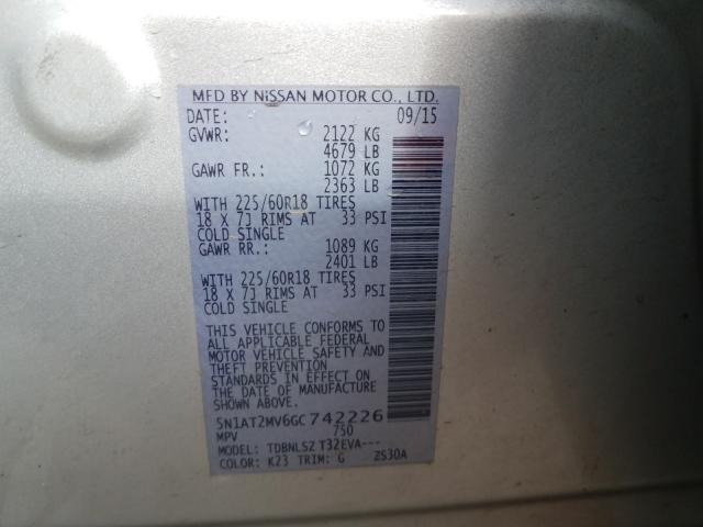 Photo 9 VIN: 5N1AT2MV6GC742226 - NISSAN ROGUE 