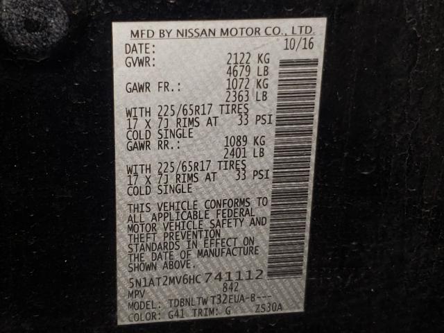 Photo 9 VIN: 5N1AT2MV6HC741112 - NISSAN ROGUE 