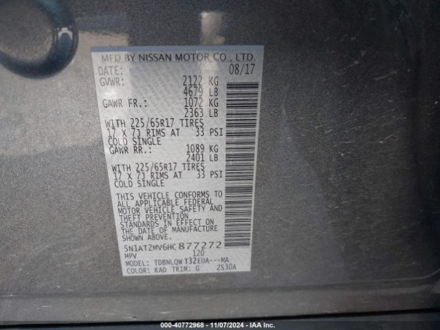 Photo 8 VIN: 5N1AT2MV6HC877272 - NISSAN ROGUE 