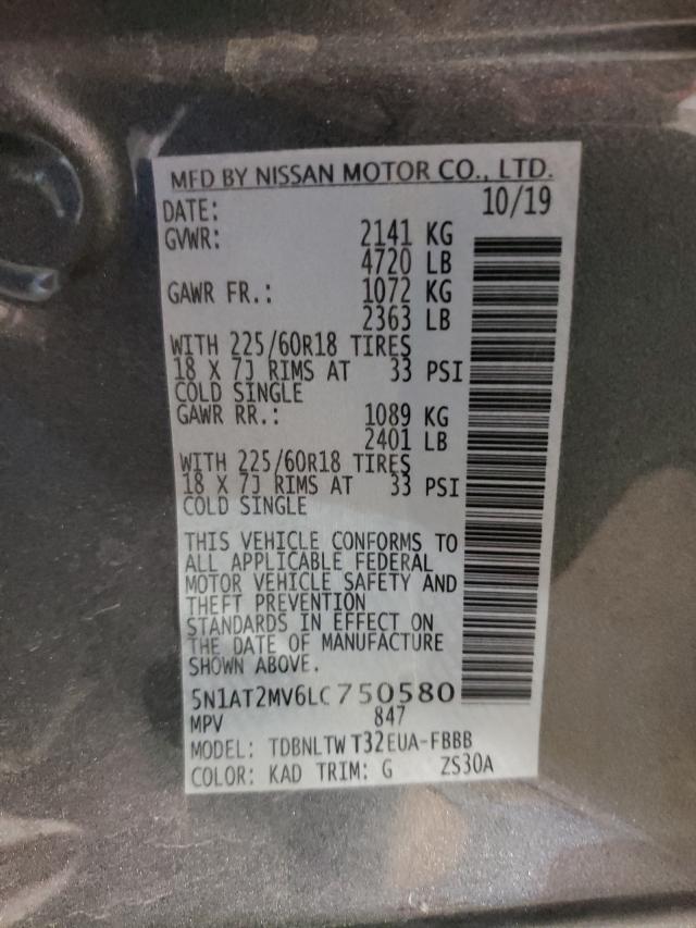 Photo 9 VIN: 5N1AT2MV6LC750580 - NISSAN ROGUE S 