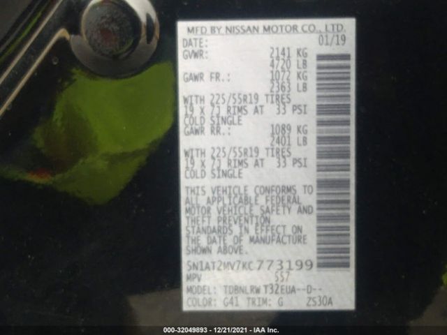 Photo 8 VIN: 5N1AT2MV7KC773199 - NISSAN ROGUE 