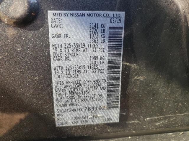 Photo 11 VIN: 5N1AT2MV7KC789192 - NISSAN ROGUE S 