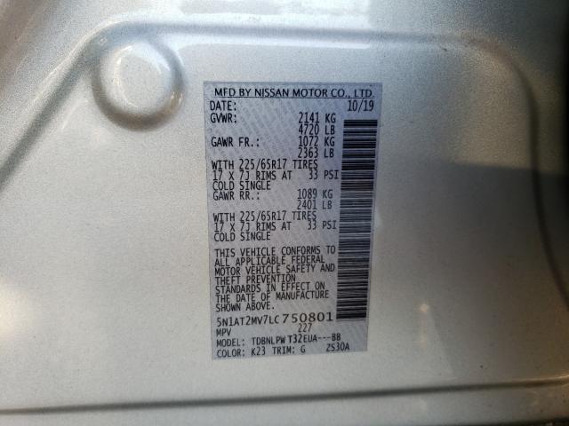 Photo 9 VIN: 5N1AT2MV7LC750801 - NISSAN ROGUE S 