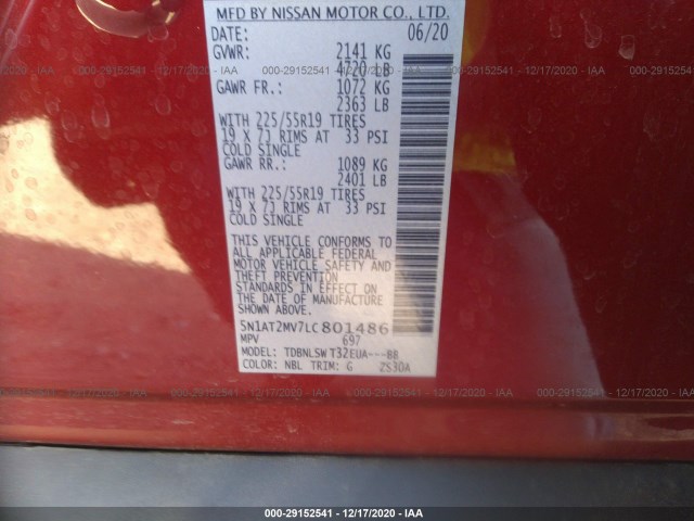 Photo 8 VIN: 5N1AT2MV7LC801486 - NISSAN ROGUE 