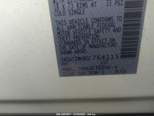 Photo 8 VIN: 5N1AT2MV8GC764115 - NISSAN ROGUE 