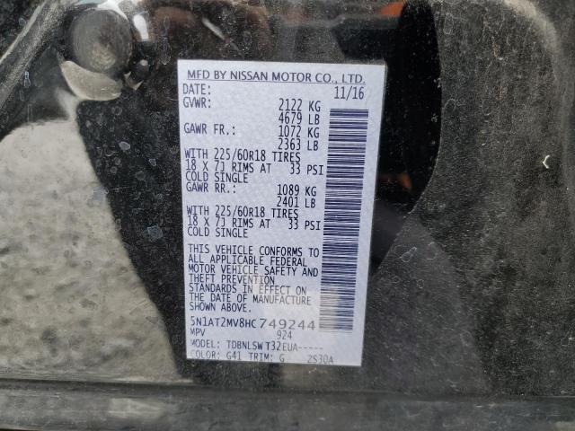 Photo 9 VIN: 5N1AT2MV8HC749244 - NISSAN ROGUE SV 