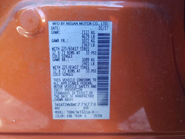 Photo 9 VIN: 5N1AT2MV8HC779778 - NISSAN ROGUE SV 