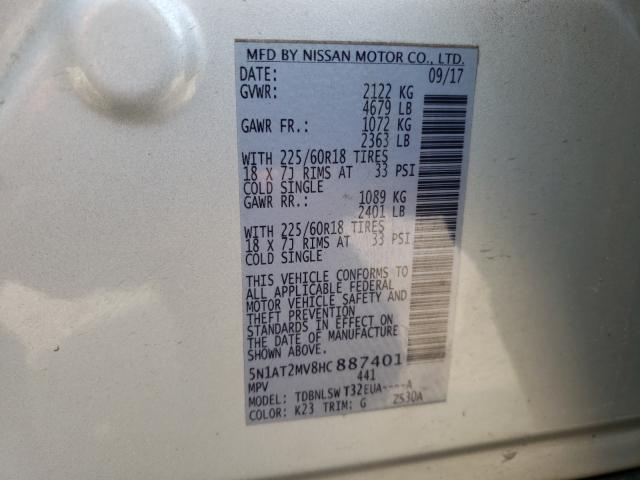 Photo 9 VIN: 5N1AT2MV8HC887401 - NISSAN ROGUE 