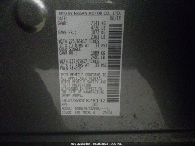 Photo 8 VIN: 5N1AT2MV8JC828192 - NISSAN ROGUE 