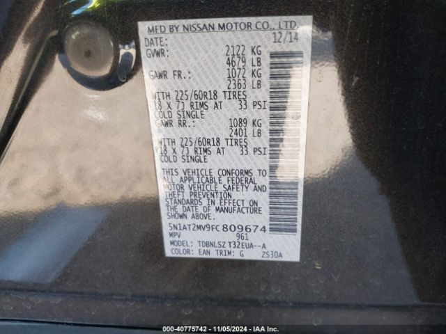 Photo 8 VIN: 5N1AT2MV9FC809674 - NISSAN ROGUE 