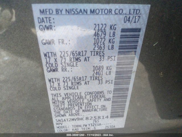 Photo 8 VIN: 5N1AT2MV9HC825814 - NISSAN ROGUE 