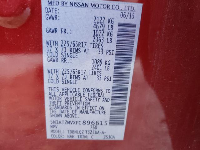 Photo 9 VIN: 5N1AT2MVXFC896615 - NISSAN ROGUE S 