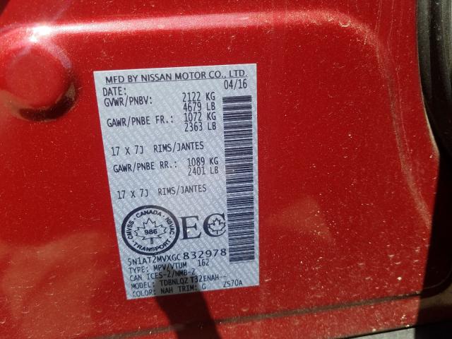 Photo 9 VIN: 5N1AT2MVXGC832978 - NISSAN ROGUE S 