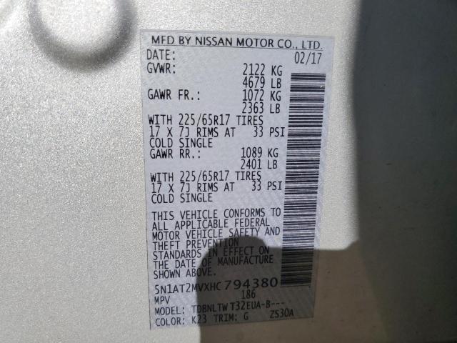 Photo 9 VIN: 5N1AT2MVXHC794380 - NISSAN ROGUE SV 