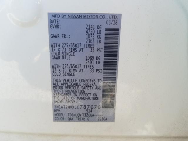 Photo 9 VIN: 5N1AT2MVXJC787676 - NISSAN ROGUE S 