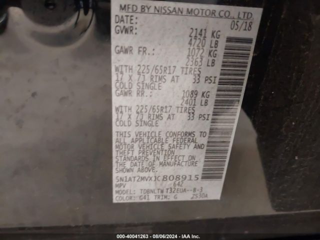 Photo 8 VIN: 5N1AT2MVXJC808915 - NISSAN ROGUE 