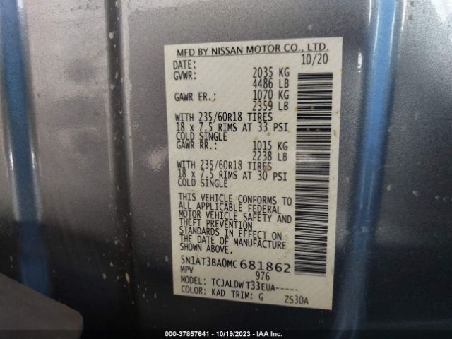 Photo 8 VIN: 5N1AT3BA0MC681862 - NISSAN ROGUE 