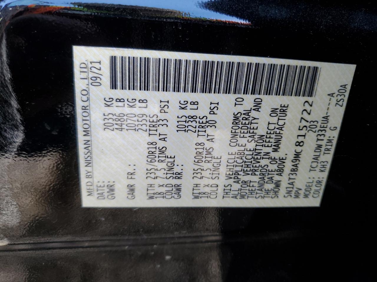 Photo 12 VIN: 5N1AT3BA9MC815722 - NISSAN ROGUE 