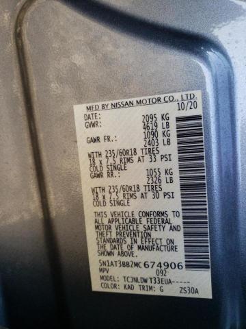 Photo 9 VIN: 5N1AT3BB2MC674906 - NISSAN ROGUE SV 