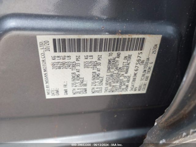 Photo 8 VIN: 5N1AT3BB3MC675675 - NISSAN ROGUE 